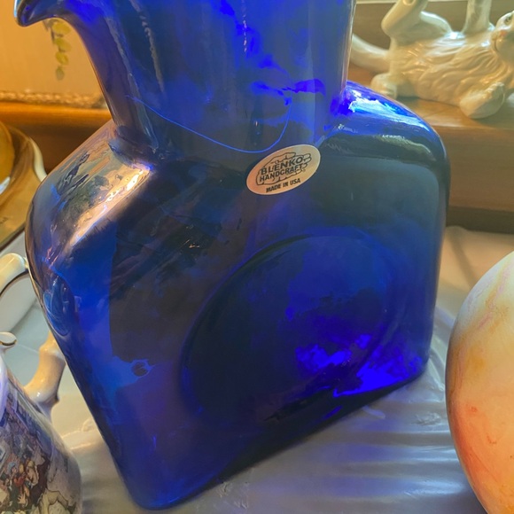 384 Water 💦 Bottle Blenko Beautiful Flower Vase - Colbalt Blue - Picture 8 of 8
